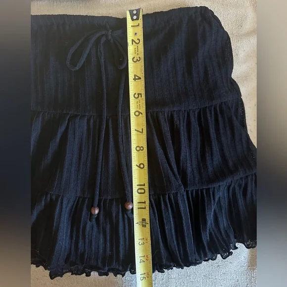 J Valdi Black Bikini Coverup Skirt Pool Beach Cover Sheer Adjustable Tie Sz S - Picture 5 of 8